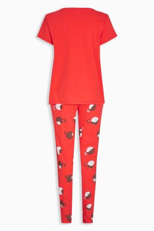 Red Catmus Slogan Pyjamas